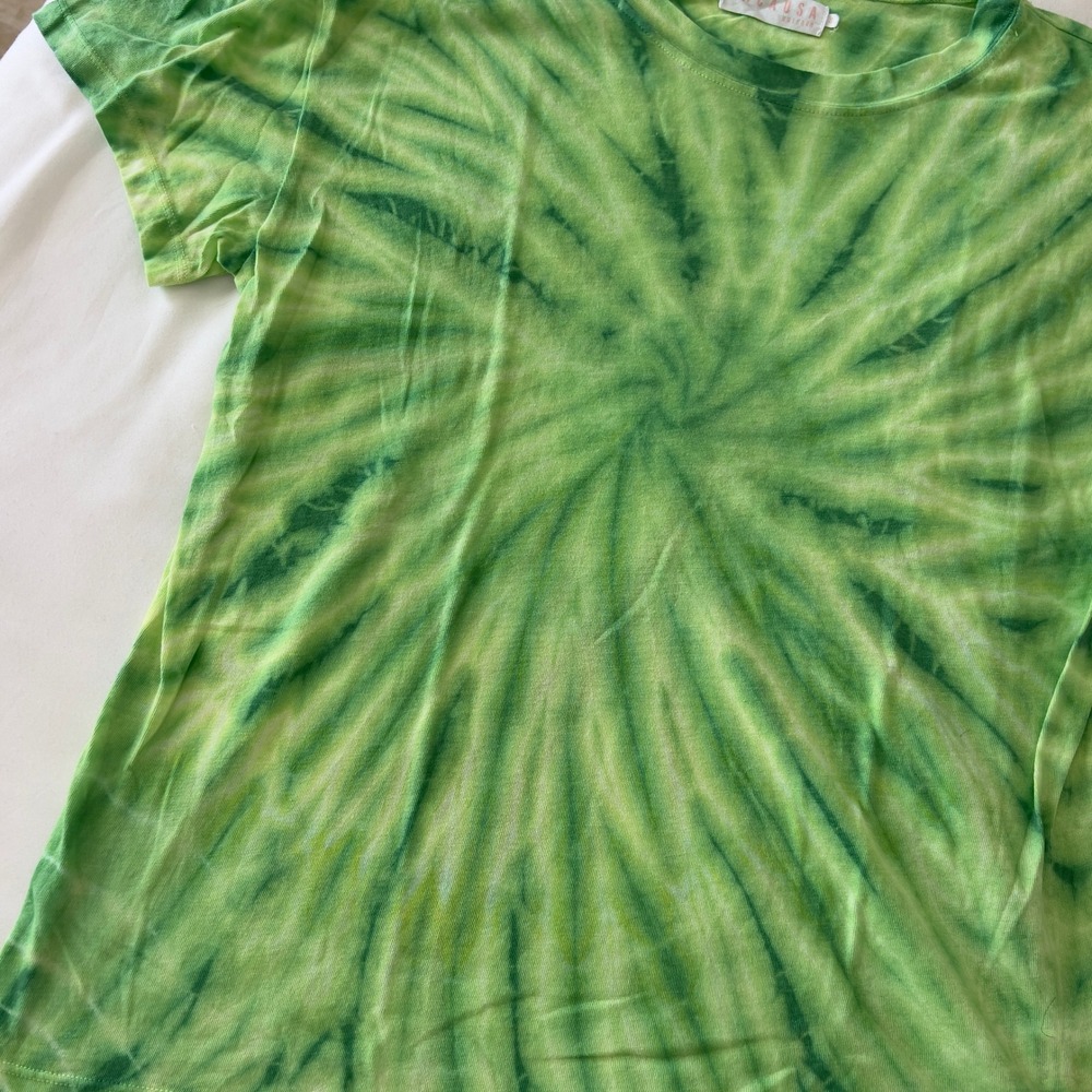 LACUSA Uniform Green Spiral Tie Dye Short Sleeve T-Shirt Mens Small - Picture 4 of 5